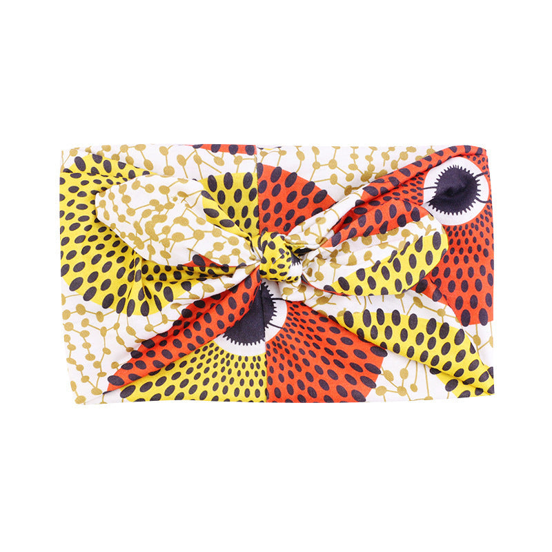 Retro Knot Yoga Headband – Ethnic Print, Wide-Brim Sweat-Absorbing Hair Band