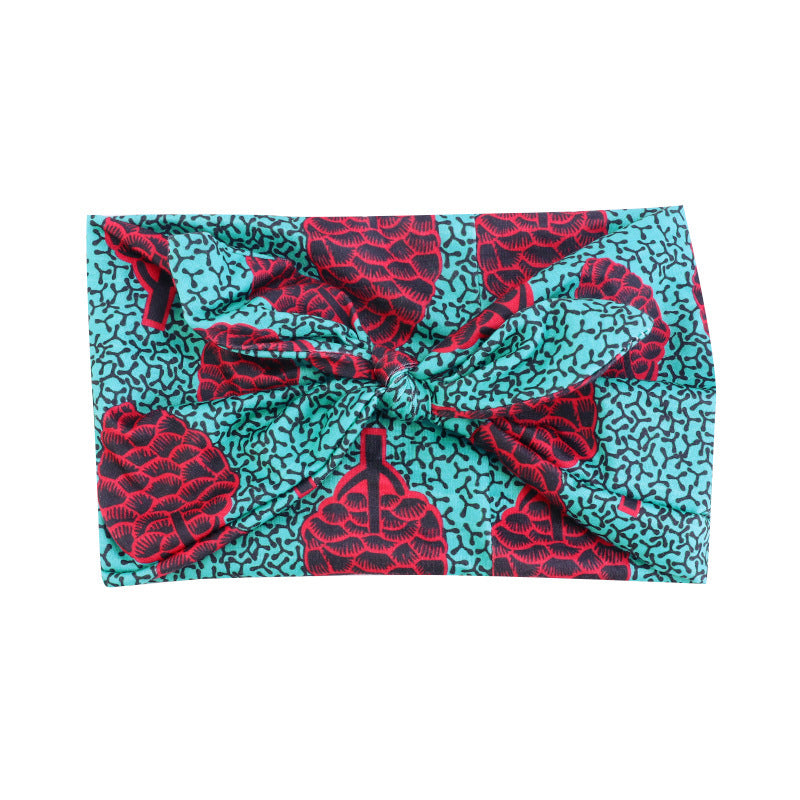 Retro Knot Yoga Headband – Ethnic Print, Wide-Brim Sweat-Absorbing Hair Band