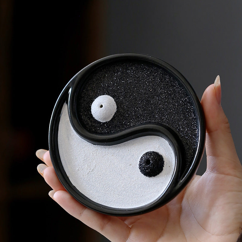 ZenFlow Handmade Ceramic Backflow Incense Burner – Chinese Style Tai Chi & Mountain Designs