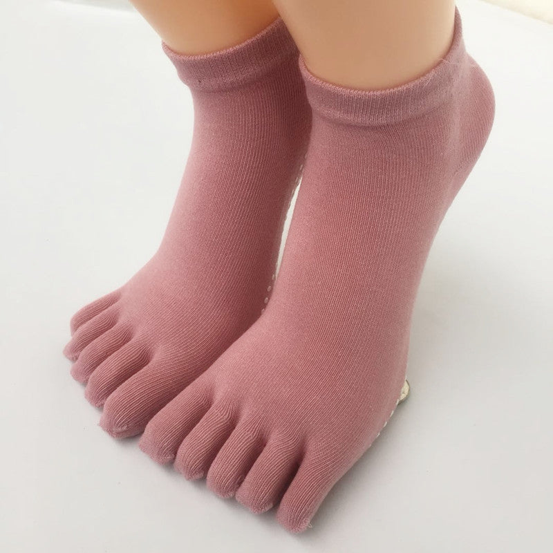 Ladies Non-Slip Cotton Yoga Socks With Heel