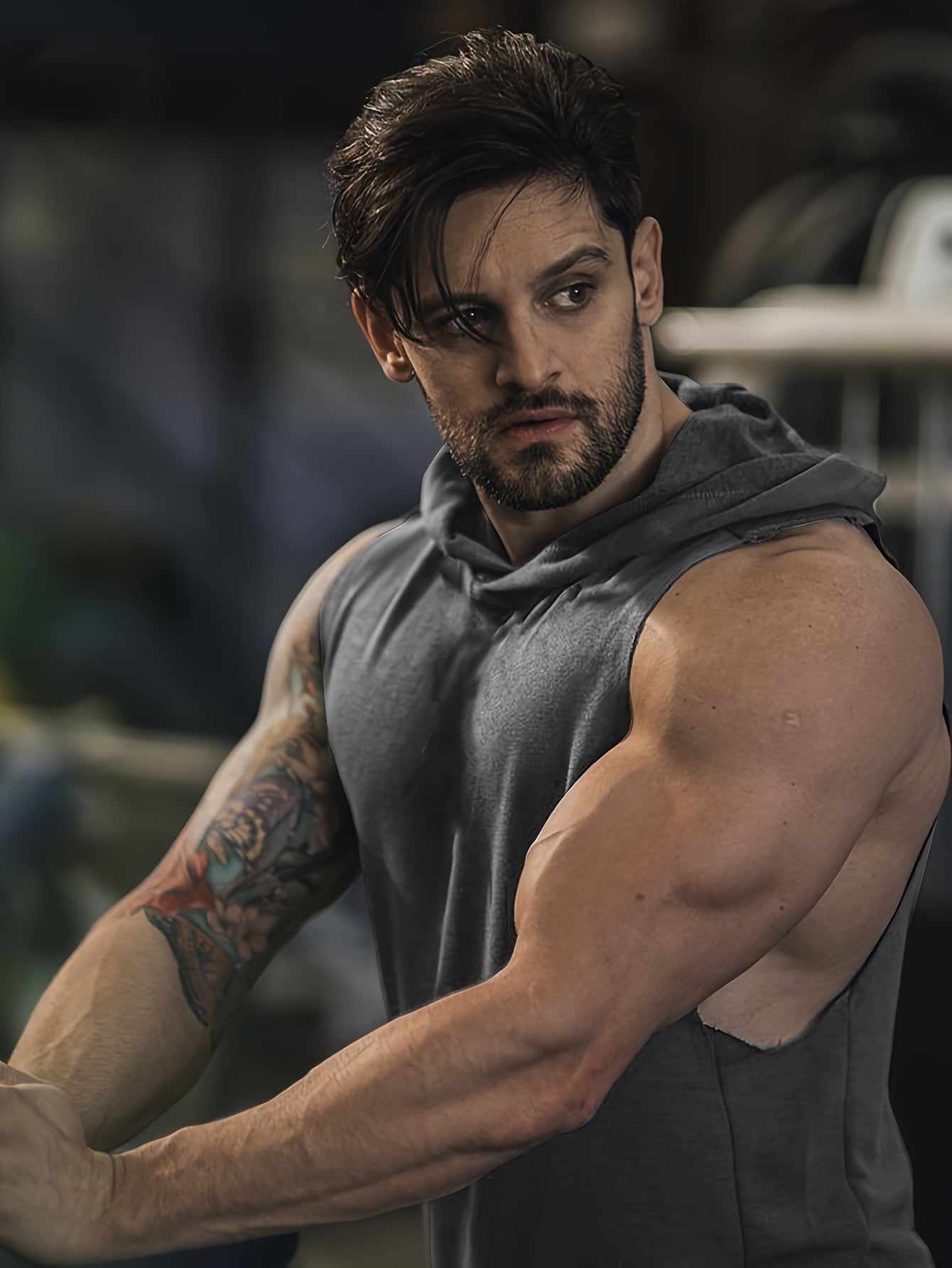 3pcs Men's Workout Hooded Sleeveless Gym Hoodies - Breathable Muscle-Cut Design, Medium-Stretch Fabric for Bodybuilding, Training & Summer Sports (Gym/Yoga/Running) - Regular Fit, Hand Wash/Dry Clean, Gym Clothes, Yoga Active