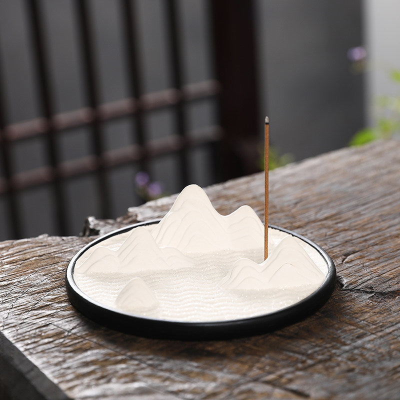 ZenFlow Handmade Ceramic Backflow Incense Burner – Chinese Style Tai Chi & Mountain Designs