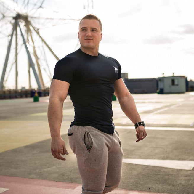 Quick dry tight Sport Men Short Sleeves