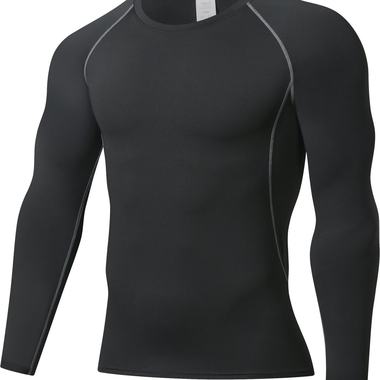 Men’s Long Sleeve Compression Shirt – Breathable Athletic Fit for Gym & Training (Blue)