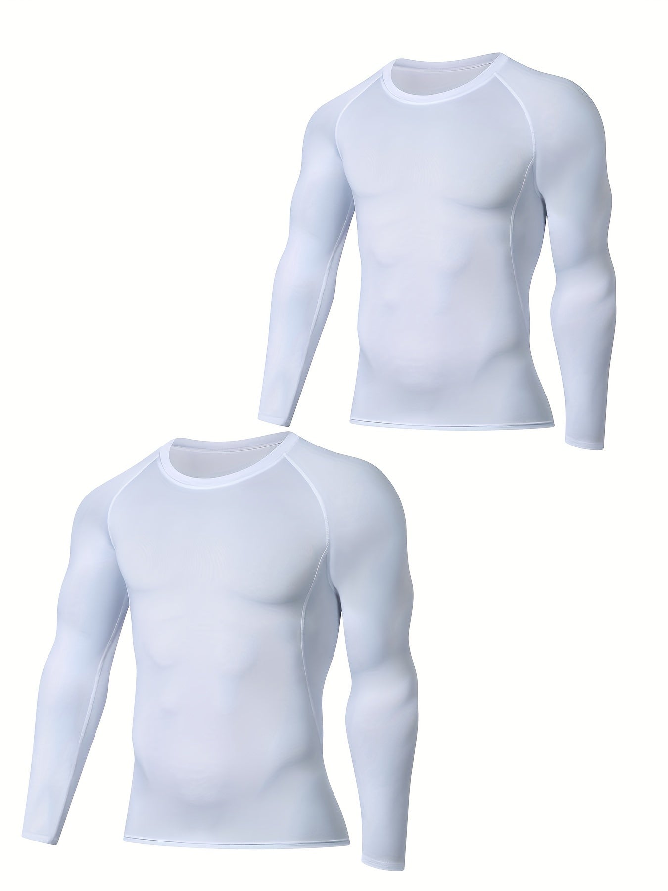 Men’s Long Sleeve Compression Shirt – Breathable Athletic Fit for Gym & Training (Blue)