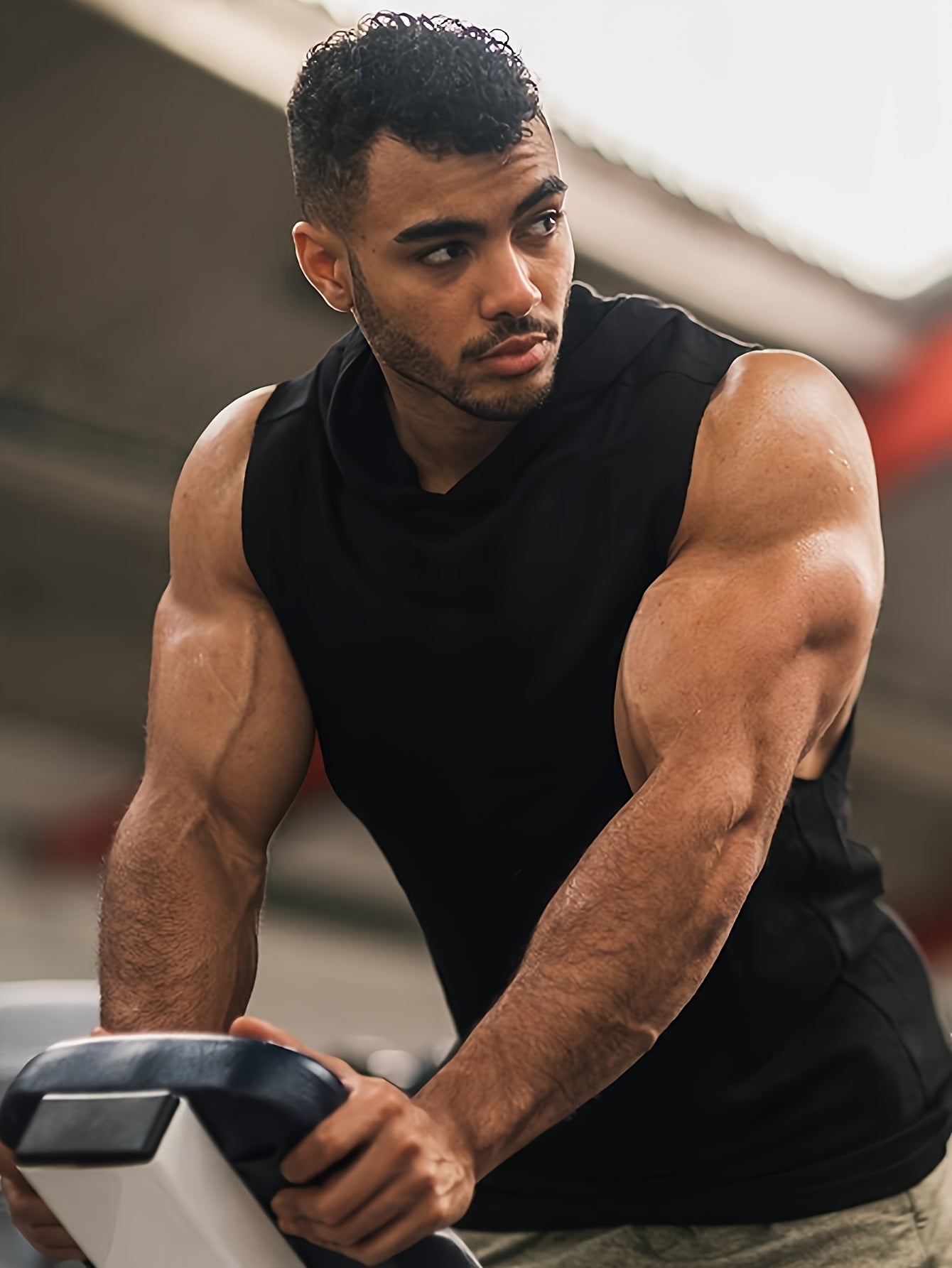 3pcs Men's Workout Hooded Sleeveless Gym Hoodies - Breathable Muscle-Cut Design, Medium-Stretch Fabric for Bodybuilding, Training & Summer Sports (Gym/Yoga/Running) - Regular Fit, Hand Wash/Dry Clean, Gym Clothes, Yoga Active