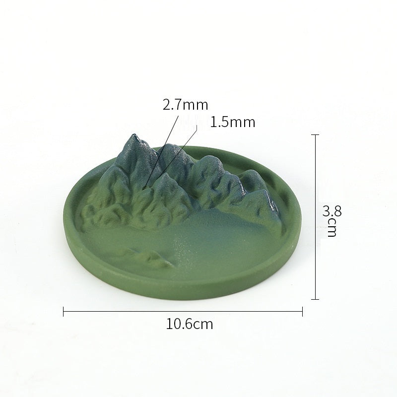 ZenFlow Handmade Ceramic Backflow Incense Burner – Chinese Style Tai Chi & Mountain Designs