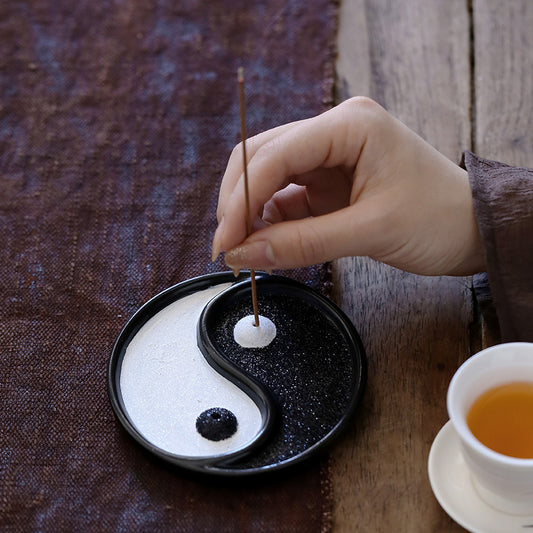 ZenFlow Handmade Ceramic Backflow Incense Burner – Chinese Style Tai Chi & Mountain Designs