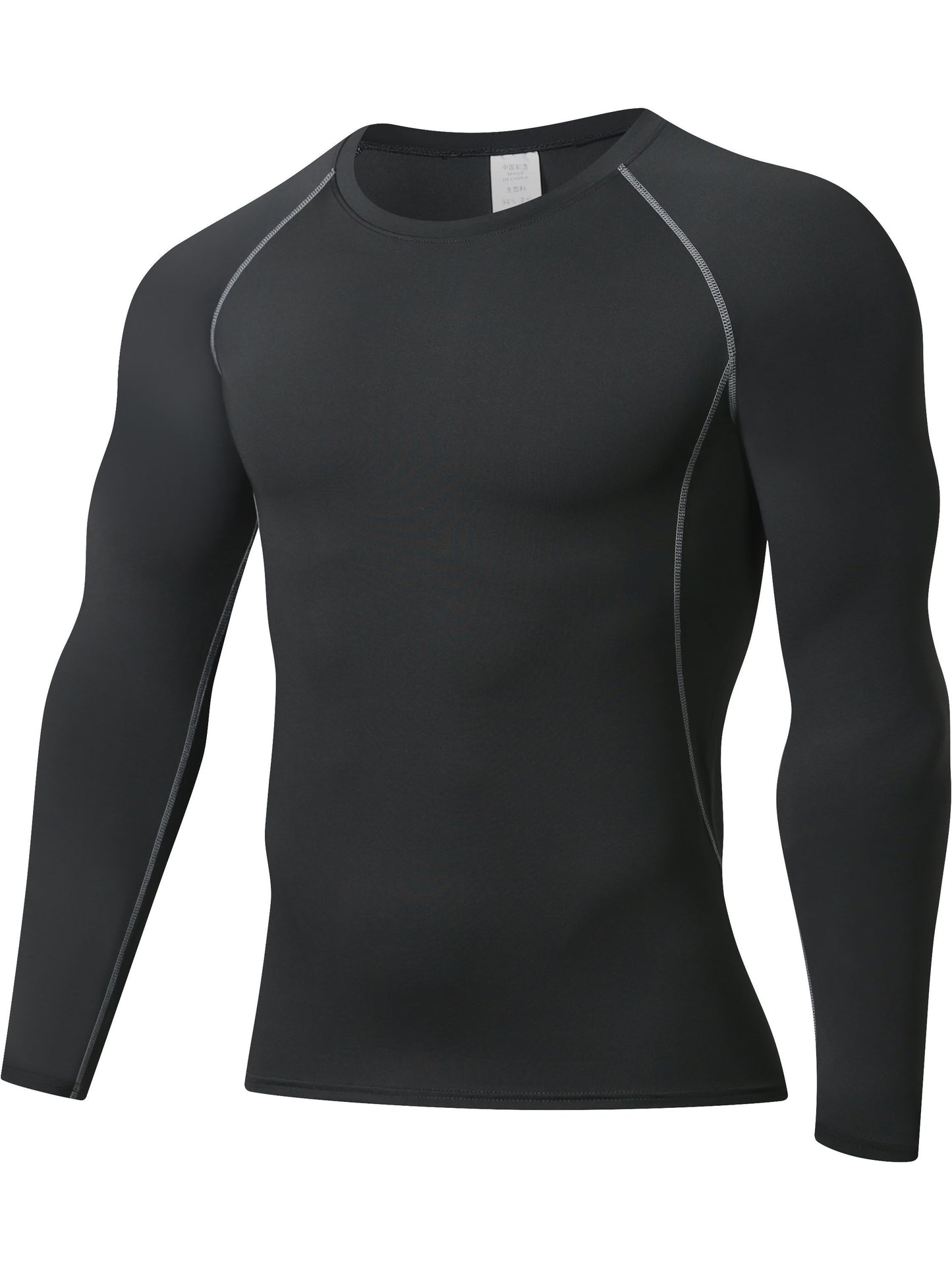 Men’s Long Sleeve Compression Shirt – Breathable Athletic Fit for Gym & Training (Blue)