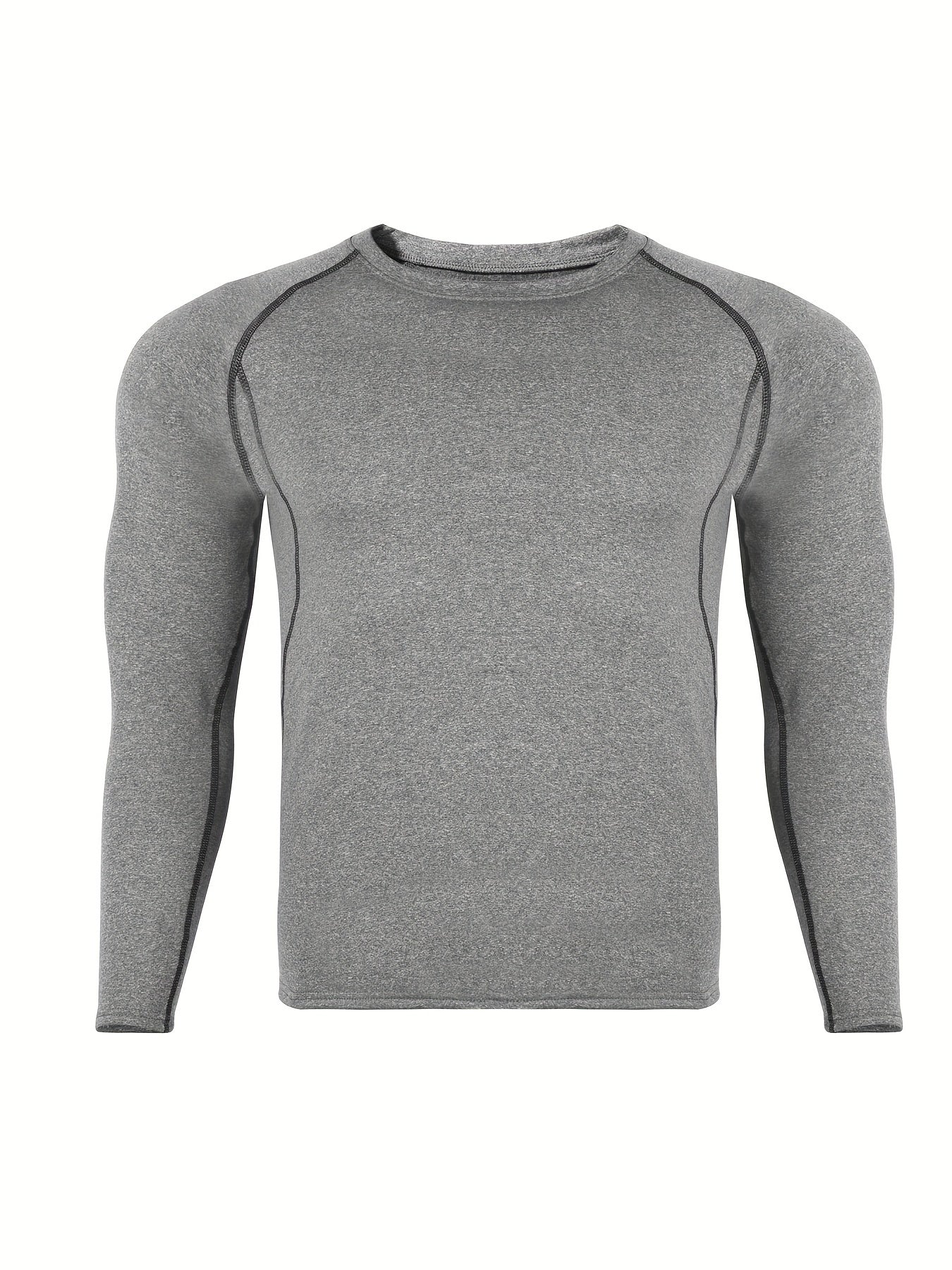 Men’s Long Sleeve Compression Shirt – Breathable Athletic Fit for Gym & Training (Blue)