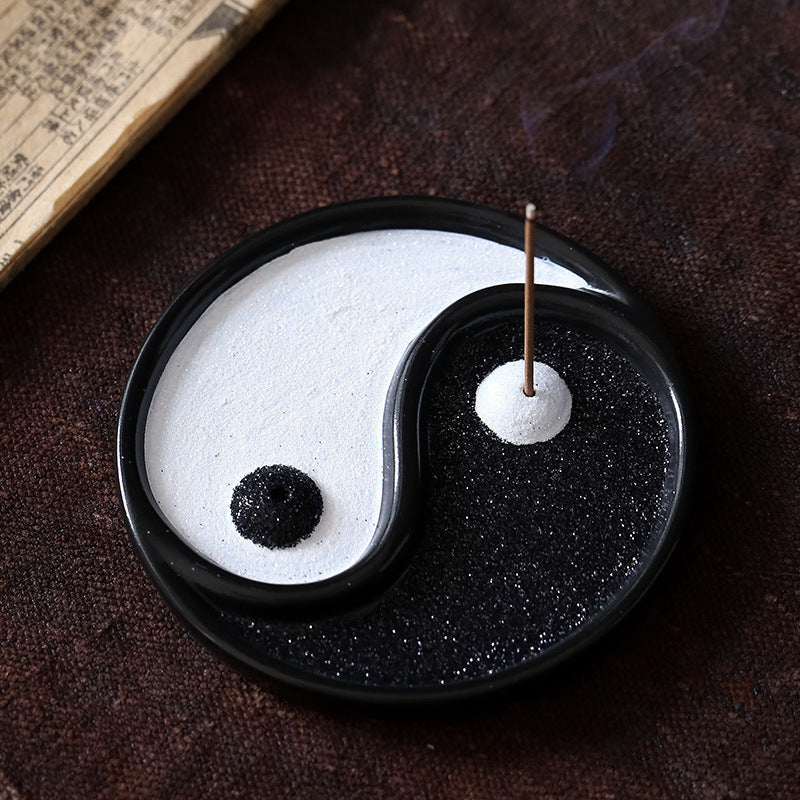 ZenFlow Handmade Ceramic Backflow Incense Burner – Chinese Style Tai Chi & Mountain Designs