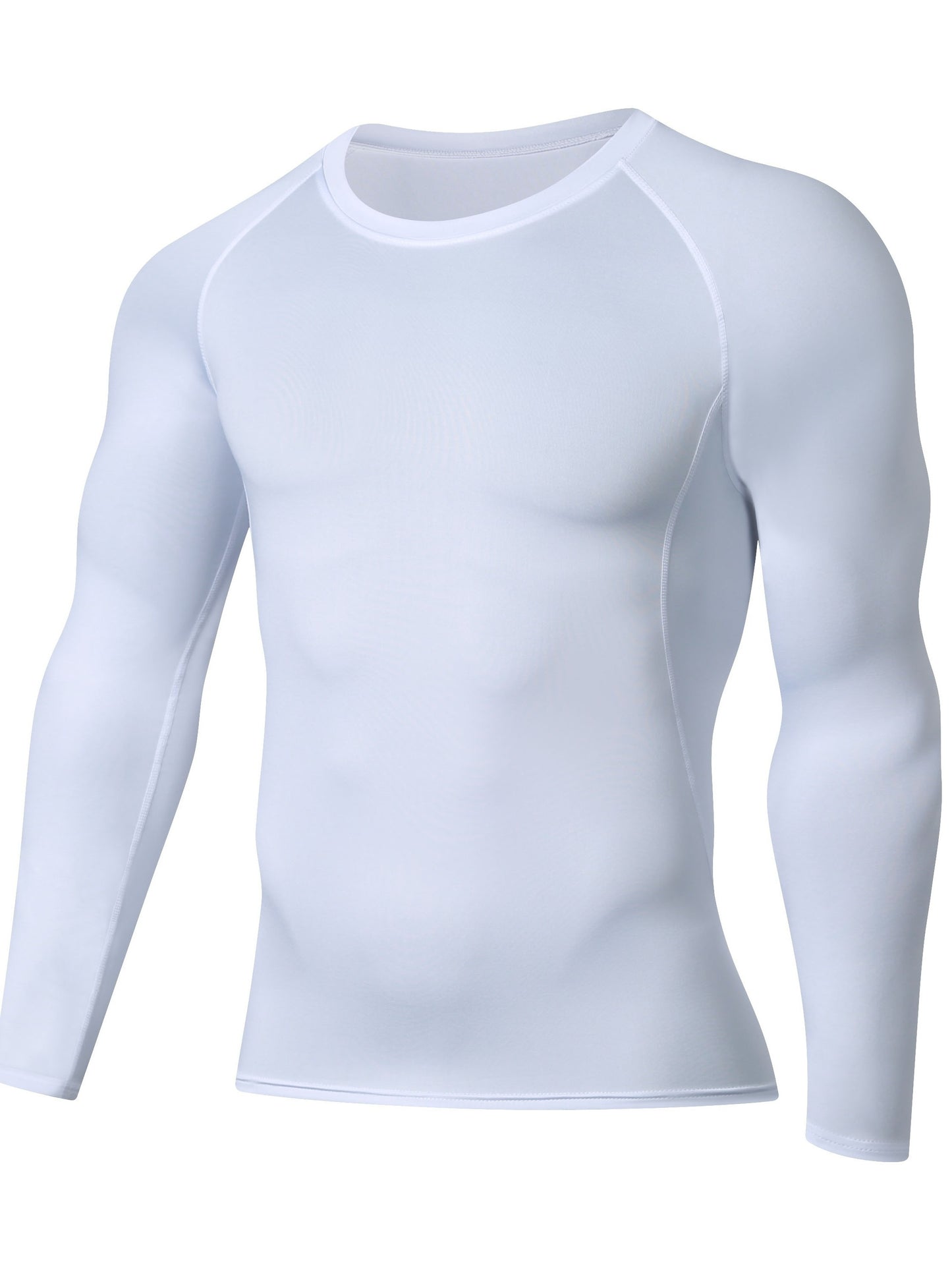 Men’s Long Sleeve Compression Shirt – Breathable Athletic Fit for Gym & Training (Blue)