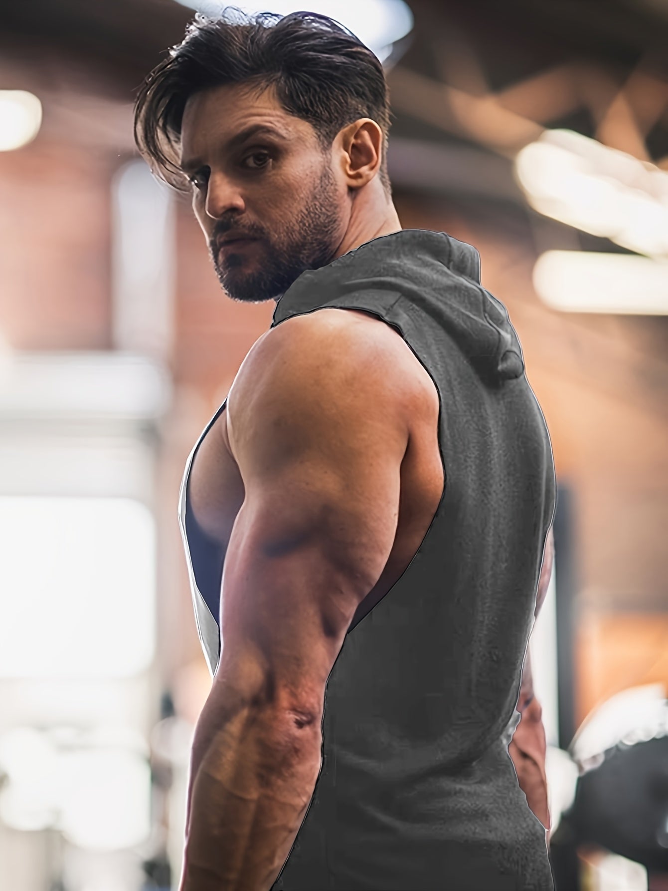3pcs Men's Workout Hooded Sleeveless Gym Hoodies - Breathable Muscle-Cut Design, Medium-Stretch Fabric for Bodybuilding, Training & Summer Sports (Gym/Yoga/Running) - Regular Fit, Hand Wash/Dry Clean, Gym Clothes, Yoga Active