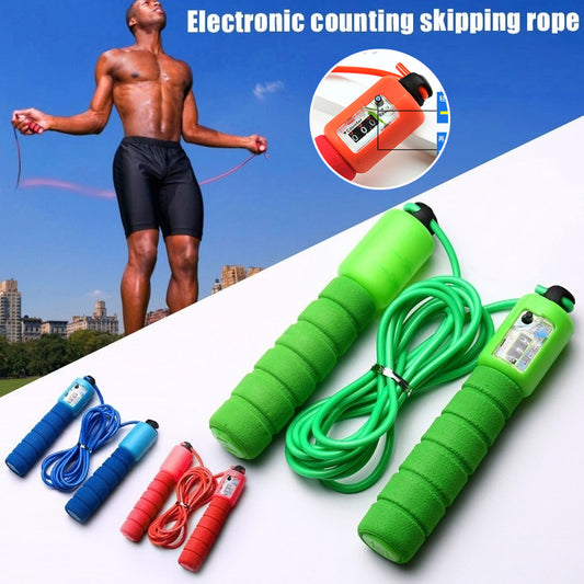 Adjustable Skipping Rope with Counter – Foam Handle, Anti-Wear, High-Speed Bearing