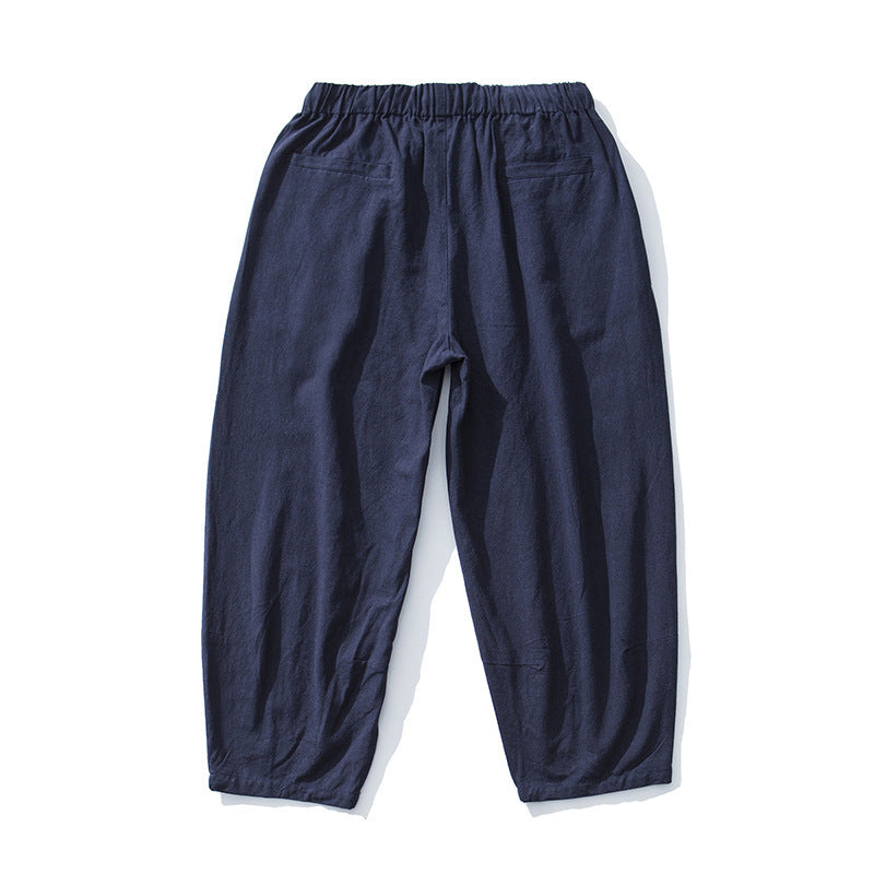 Men's Cotton Wide-Leg Casual Pants