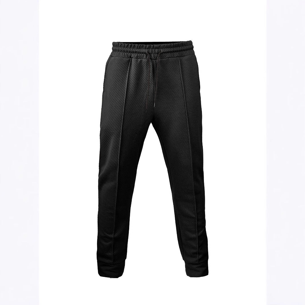 Mid-waist Sports Casual Solid Color Drawstring Loose Jogging Trendy Long Pants