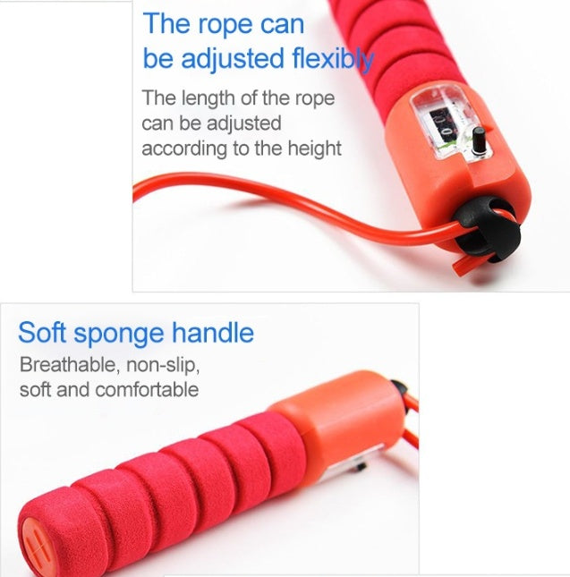 Adjustable Skipping Rope with Counter – Foam Handle, Anti-Wear, High-Speed Bearing