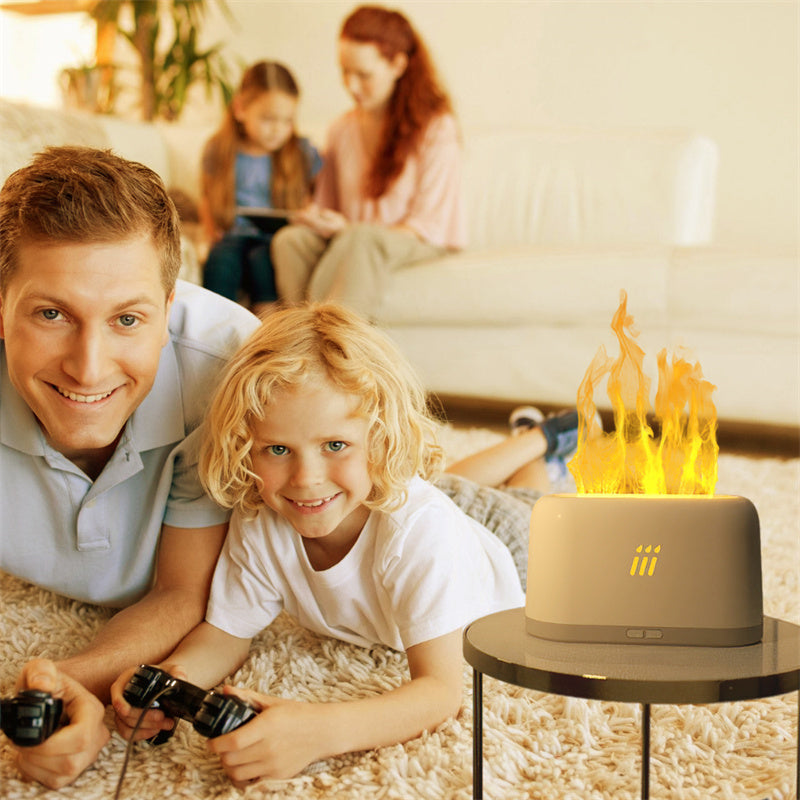 Flame Aroma Diffuser & Ultrasonic Cool Mist Humidifier – LED Flame Lamp