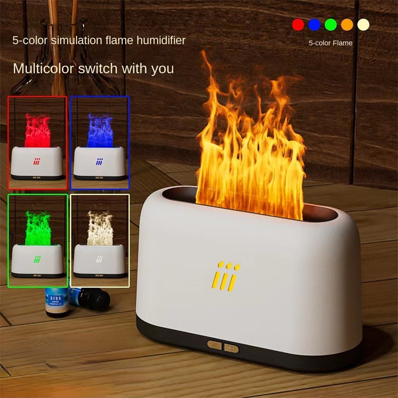 Flame Aroma Diffuser & Ultrasonic Cool Mist Humidifier – LED Flame Lamp