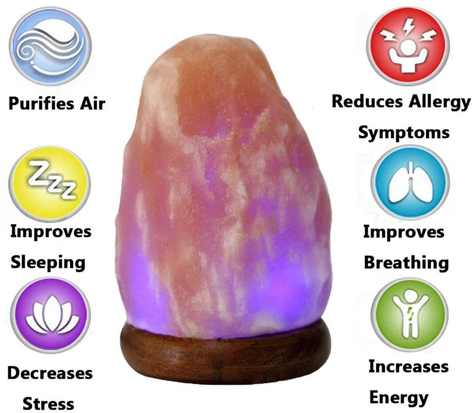Natural Crystal Salt USB Lamp – Warm White & Colorful LED Glow