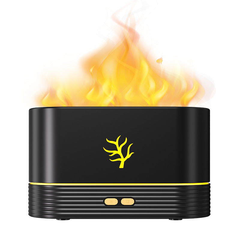 Flame Aroma Diffuser & Ultrasonic Cool Mist Humidifier – LED Flame Lamp