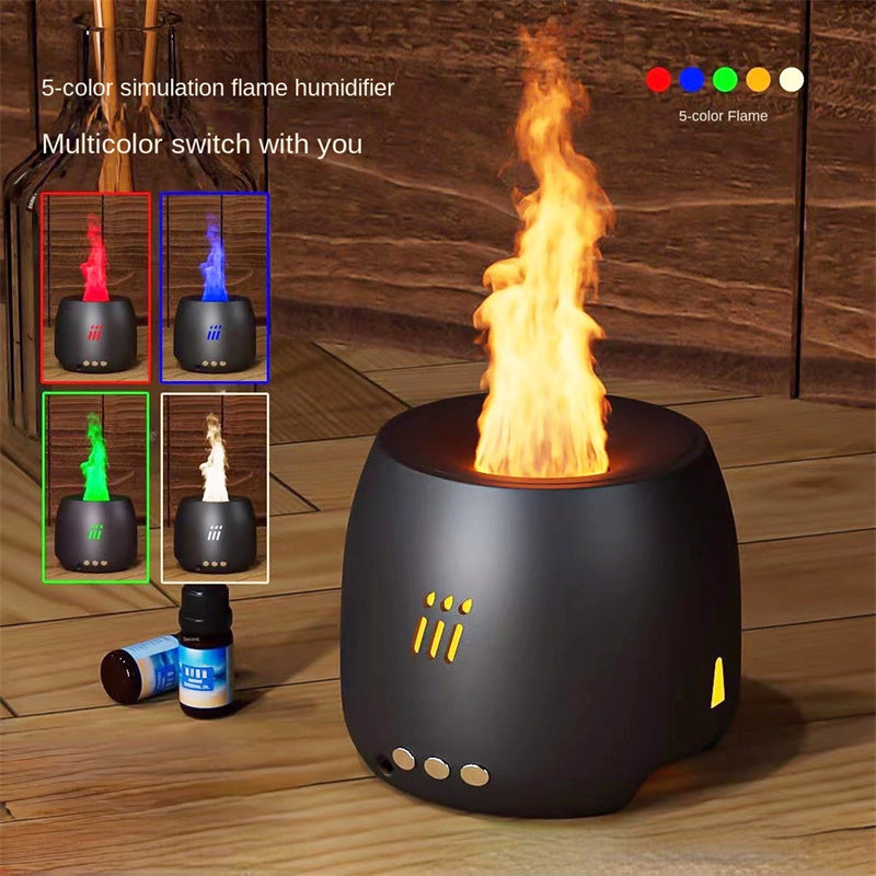 Flame Aroma Diffuser & Ultrasonic Cool Mist Humidifier – LED Flame Lamp
