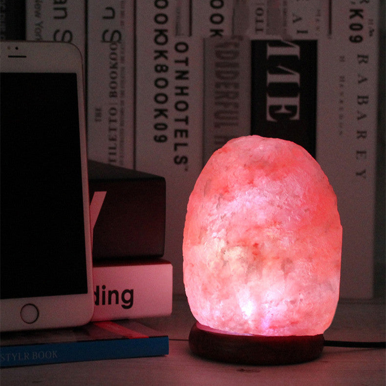 Natural Crystal Salt USB Lamp – Warm White & Colorful LED Glow