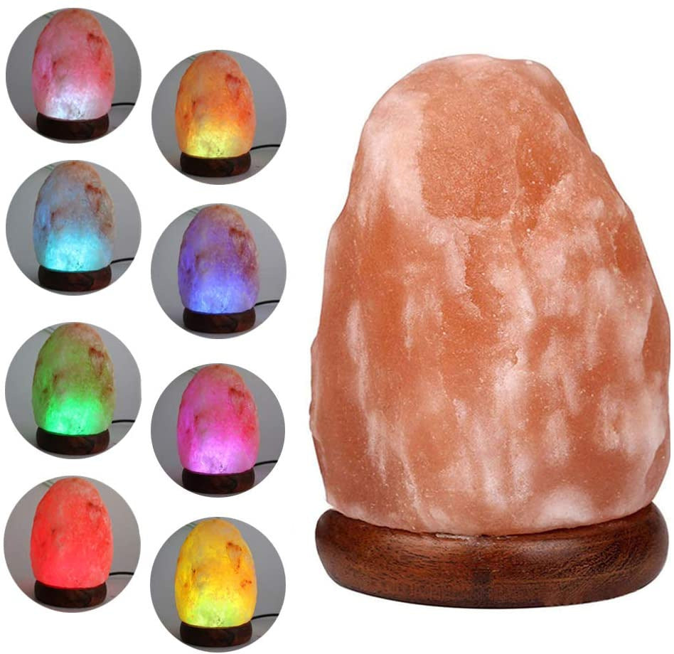 Natural Crystal Salt USB Lamp – Warm White & Colorful LED Glow